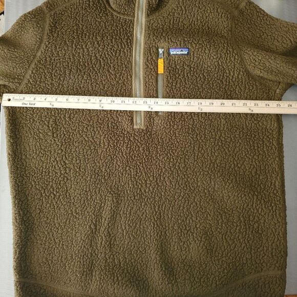 PATAGONIA Retro Pile Fleece Green Brown Half Zip Pullover - Picture 5 of 13